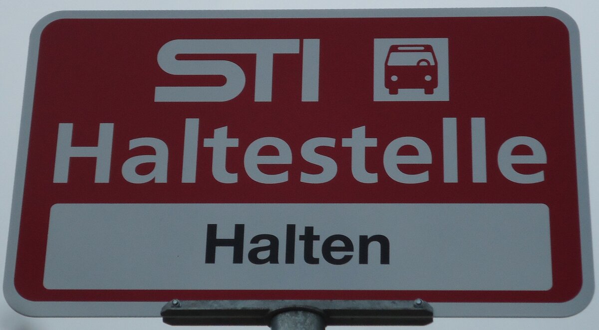 (142'631) - STI-Haltestellenschild - Teuffenthal, Halten - am 25. Dezember 2012