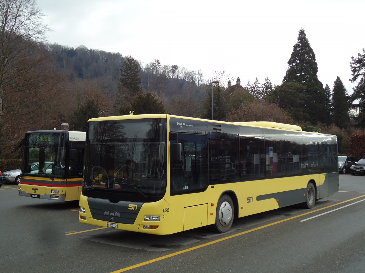 (142'918) - STI Thun - Nr. 152/BE 801'152 - MAN am 4. Januar 2013 bei der Schifflndte Thun