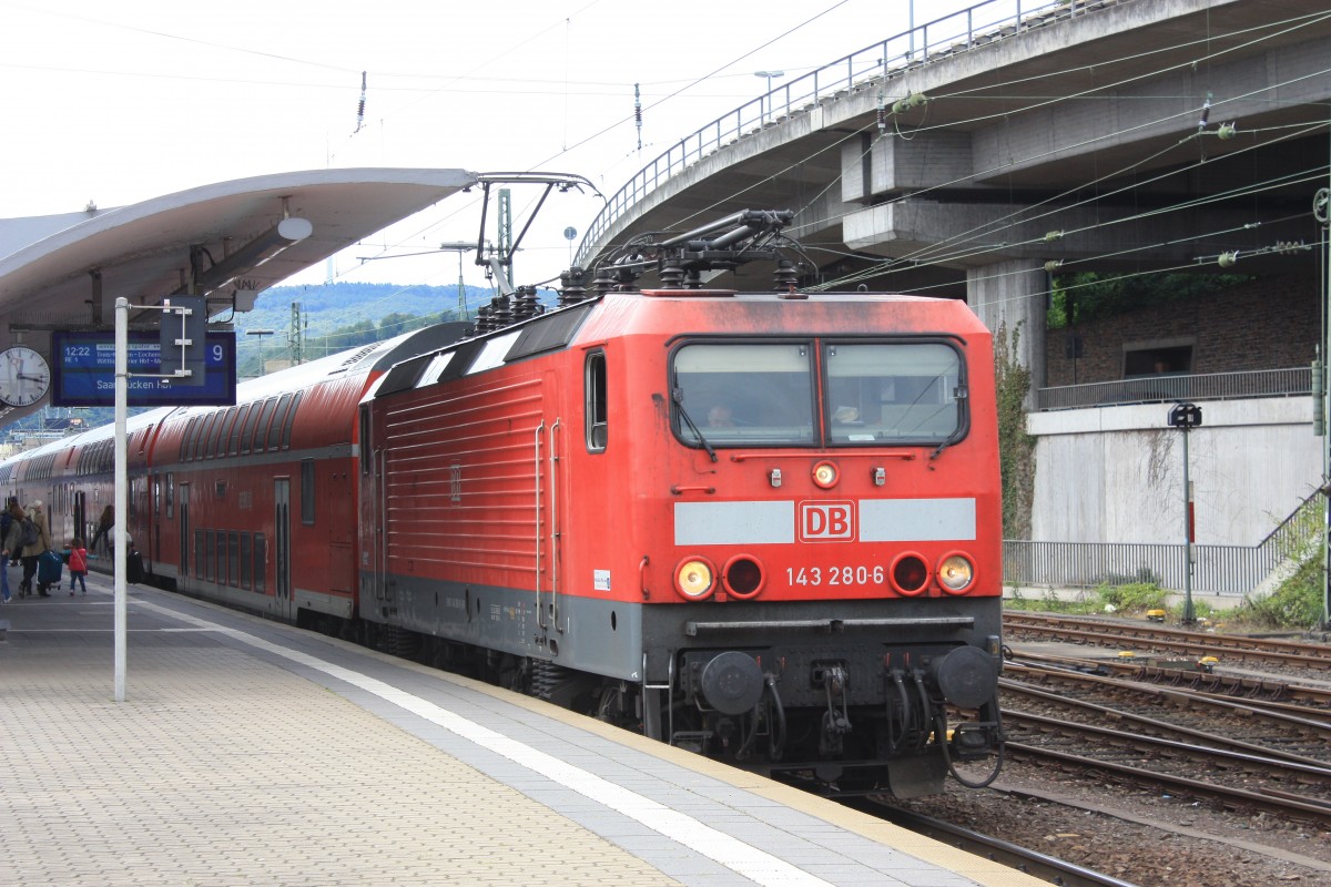 143 280-6 am 22. August 2014 in Koblenz.