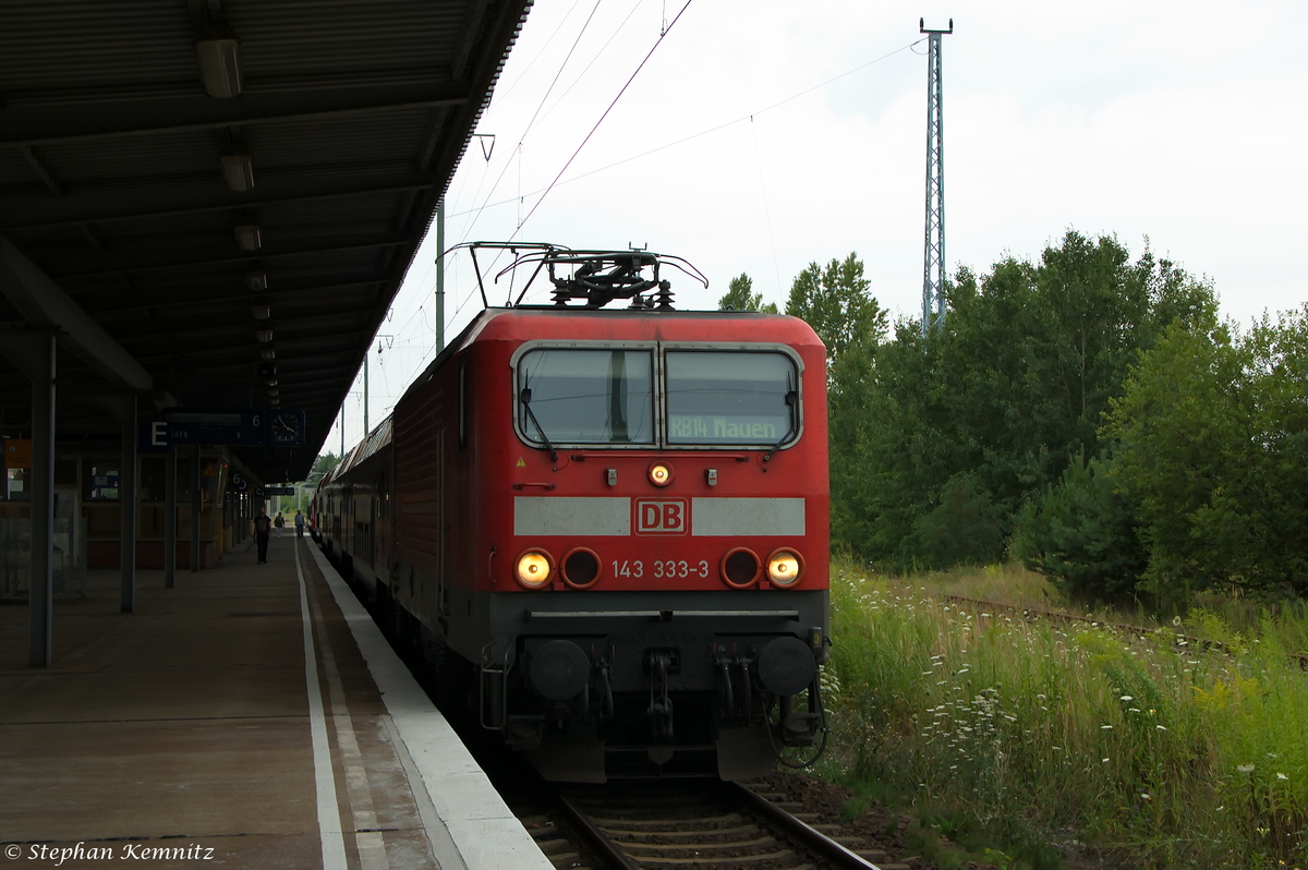 143 333-3 mit der RB14  Airportexpress  (RB 18924) von Berlin-Schönefeld Flughafen nach Nauen in Berlin-Schönefeld Flughafen. 24.07.2014