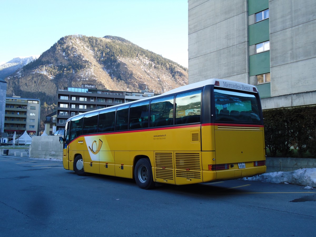 (143'163) - BUS-trans, Visp - VS 97'000 - Mercedes (ex Zimmermann, Visperterminen) am 3. Februar 2013 beim Bahnhof Visp