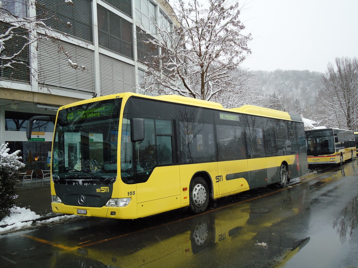 (143'175) - STI Thun - Nr. 155/BE 801'155 - Mercedes am 7. Februar 2013 bei der Schifflndte Thun