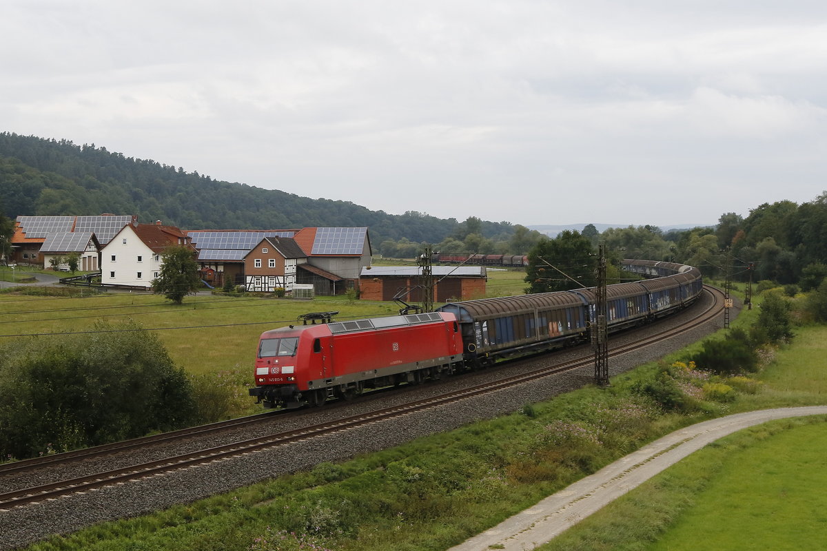 145 013-9 am 10. August 2017 bei Hermannspiegel im Haunetal.