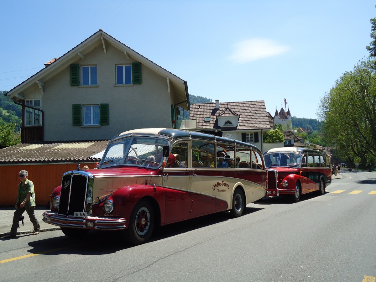 (145'137) - Reusser, Thun - BE 8484 - Saurer/R&J (ex Hsler, Menziken) am 16. Juni 2013 in Thun, Garage STI