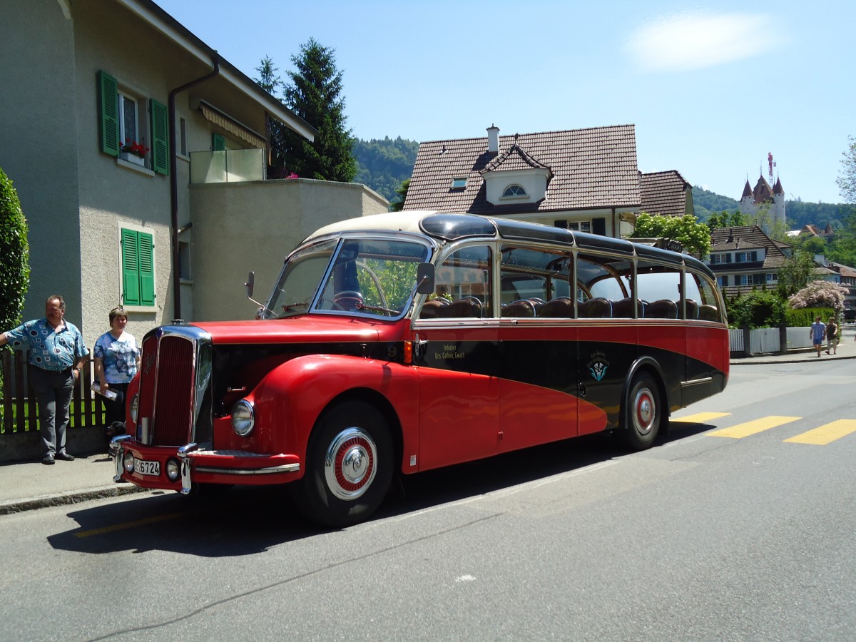 (145'138) - Gafner, Gwatt - Nr. 9/BE 26'724 - Saurer/R&J (ex ASKA Aeschi Nr. 9) am 16. Juni 2013 in Thun, Garage STI