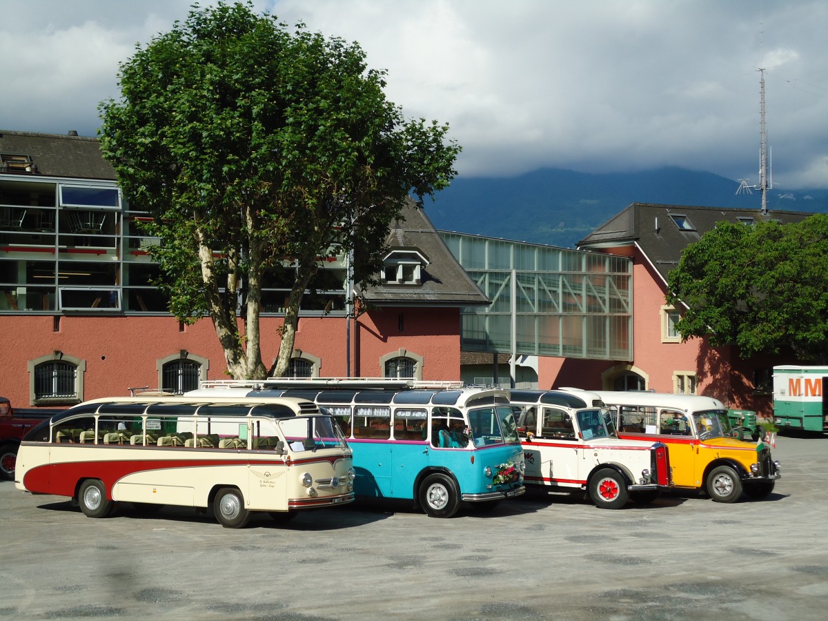 (145'330) - Ballestraz, Grne - VS 11'615 - Saurer/Saurer (ex Girardet, Yverdon) am 22. Juni 2013 in Aigle, Saurertreffen