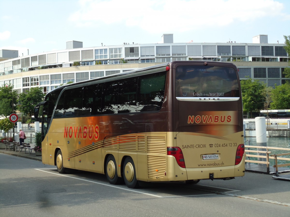 (145'606) - Novabus, Ste-Croix - VD 565'925 - Setra am 6. Juli 2013 bei der Schifflndte Thun