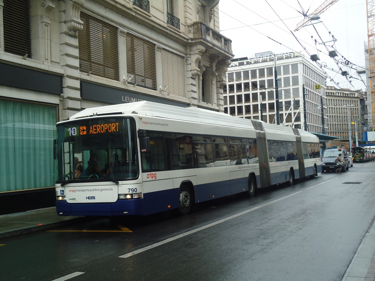 (147'196) - TPG Genve - Nr. 790 - Hess/Hess Doppelgelenktrolleybus am 16. September 2013 in Genve, Bel-Air