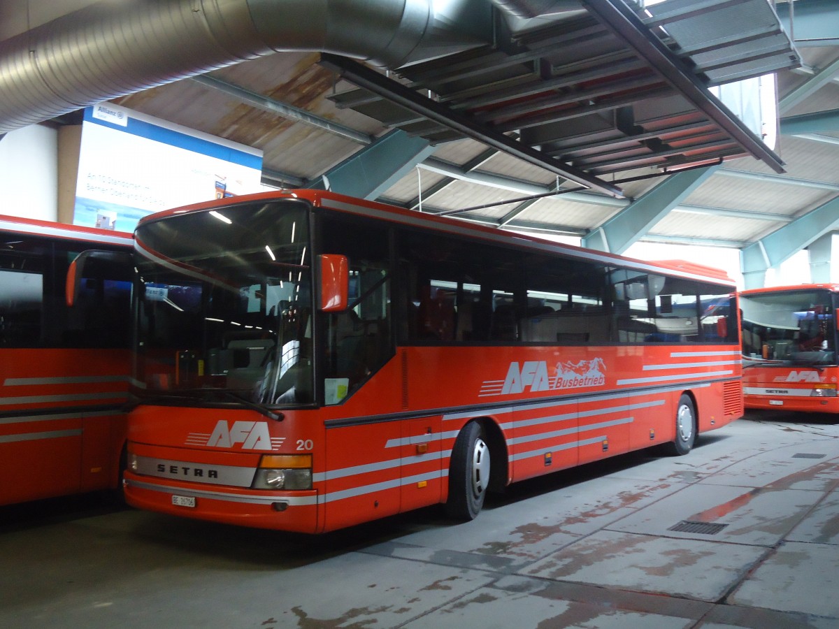 (148'033) - AFA Adelboden - Nr. 20/BE 26'706 - Setra (ex Nr. 6) am 9. November 2013 im Autobahnhof Adelboden