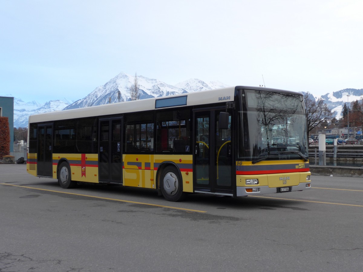 (148'656) - STI Thun - Nr. 96/BE 577'096 - MAN am 25. Januar 2014 bei der Schifflndte Thun