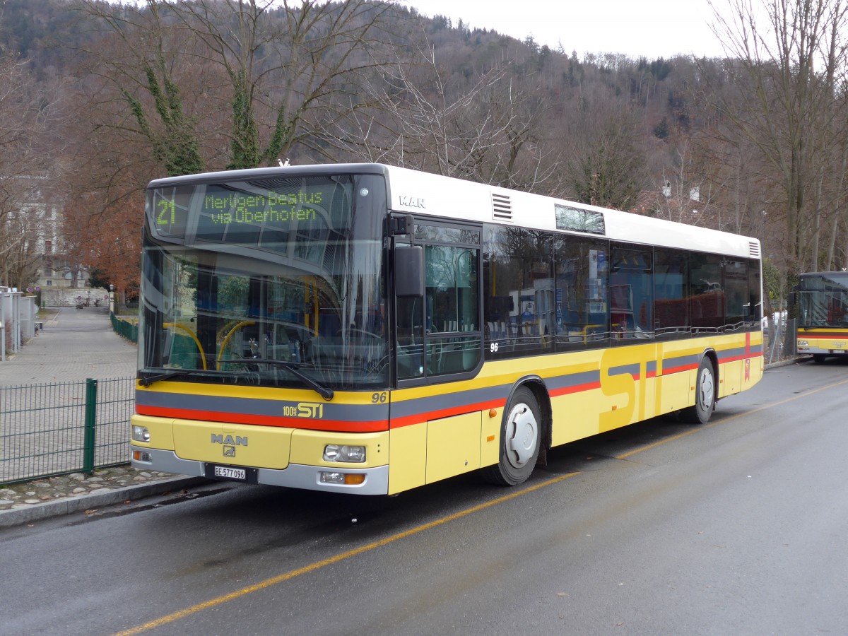 (148'662) - STI Thun - Nr. 96/BE 577'096 - MAN am 26. Januar 2014 bei der Schifflndte Thun