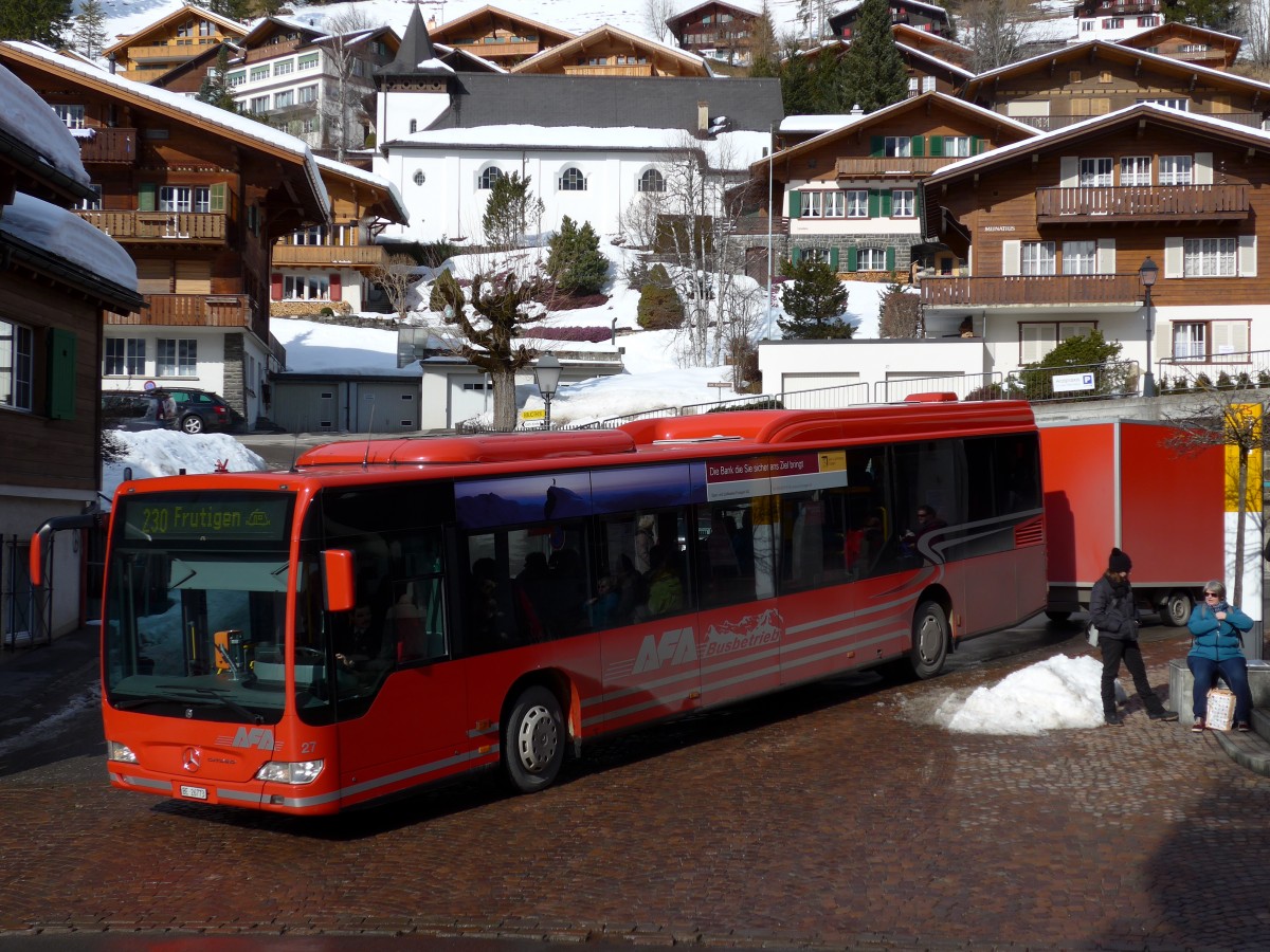 (148'851) - AFA Adelboden - Nr. 27/BE 26'773 - Mercedes am 15. Februar 2014 beim Autobahnhof Adelboden