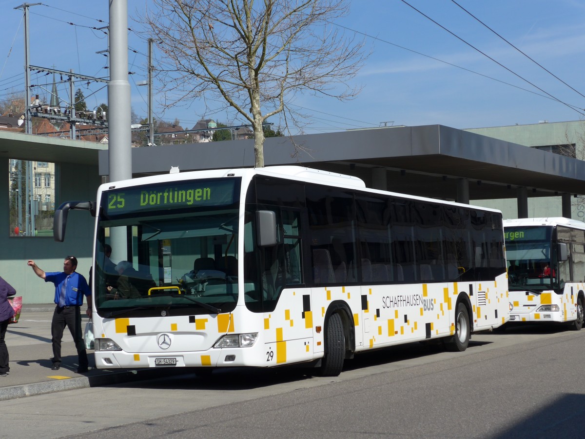 (149'433) - SB Schaffhausen - Nr. 29/SH 54'329 - Mercedes am 29. Mrz 2014 beim Bahnhof Schaffhausen