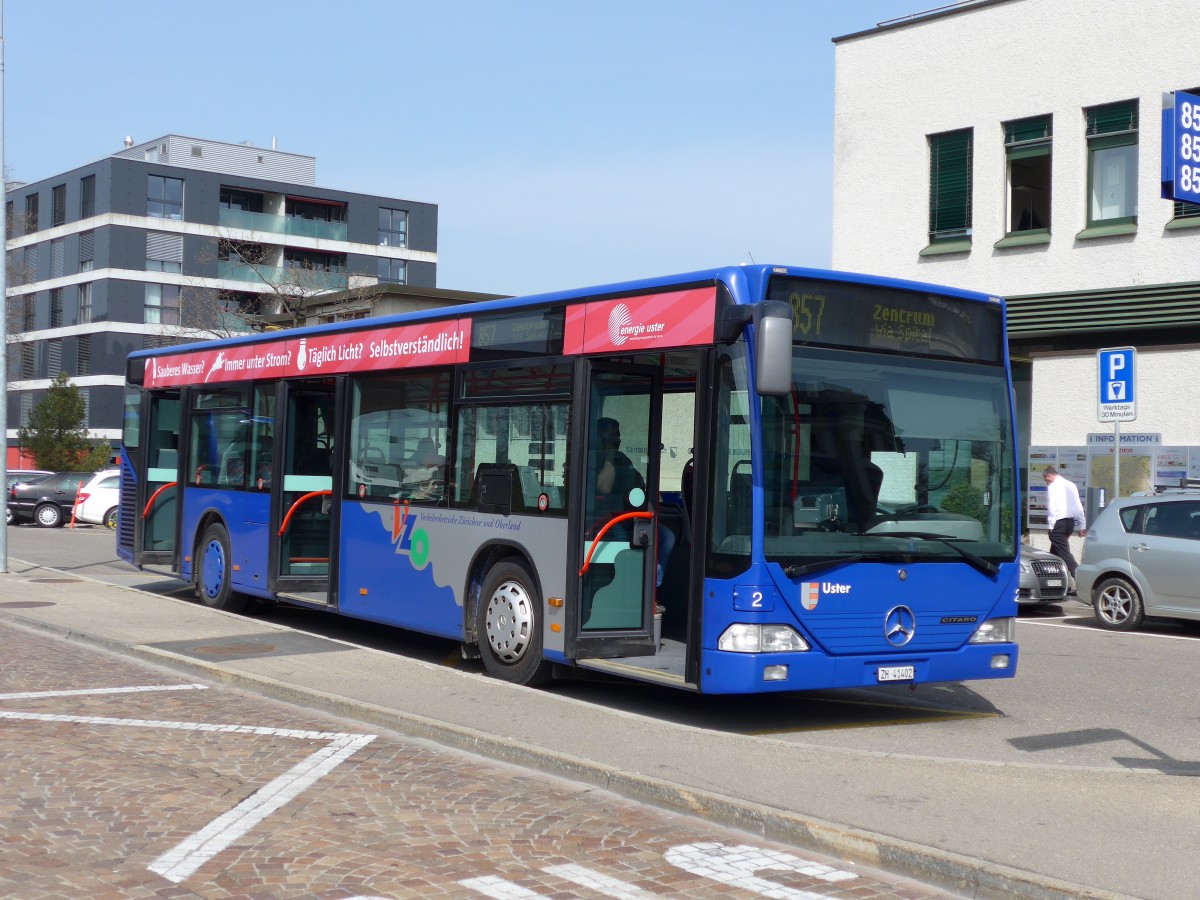 (149'491) - VZO Grningen - Nr. 2/ZH 41'402 - Mercedes am 31. Mrz 2014 beim Bahnhof Wetzikon