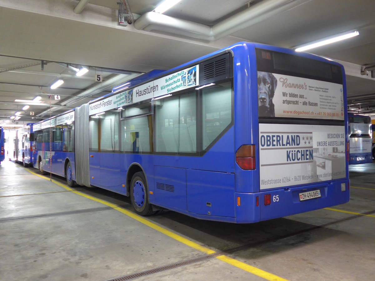 (149'522) - VZO Grningen - Nr. 65/ZH 494'065 - Mercedes am 31. Mrz 2014 in Grningen, Depot