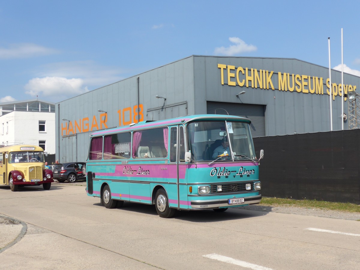 (150'463) - Aus Oesterreich: Wstner, Bezau - B 499 DZ - Setra am 26. April 2014 in Speyer, Technik-Museum