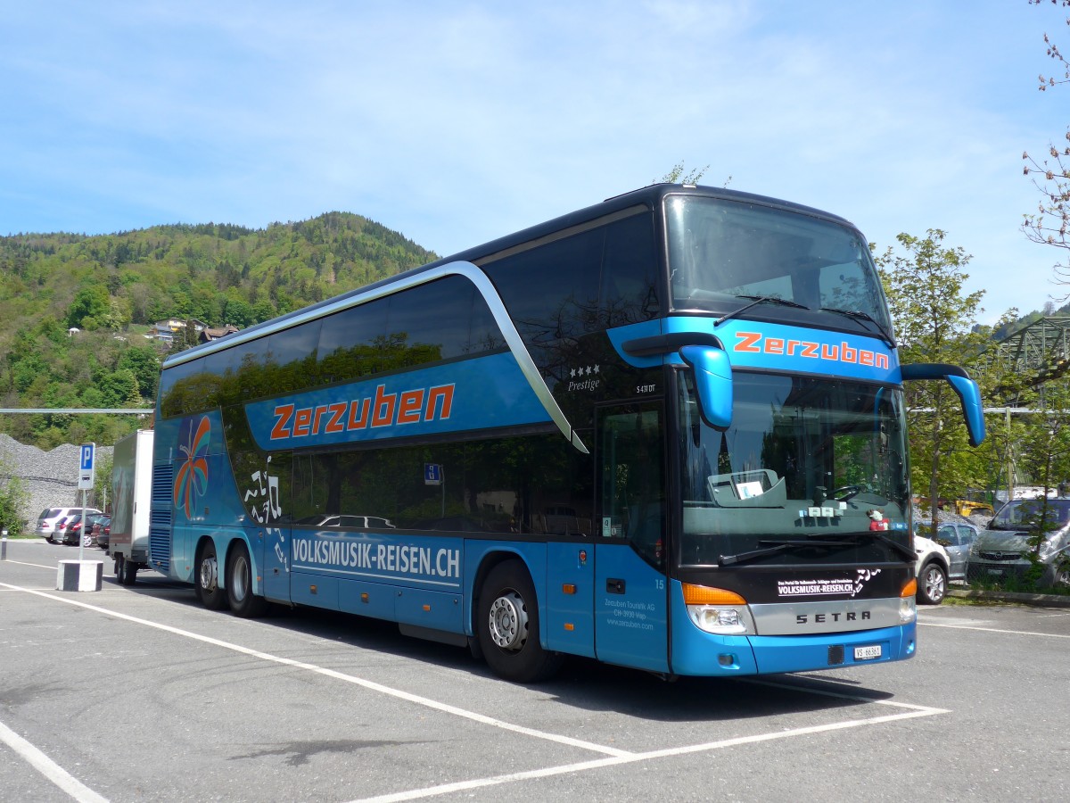 (150'518) - Zerzuben, Visp-Eyholz - Nr. 15/VS 66'361 - Setra am 5. Mai 2014 in Thun, Seestrasse