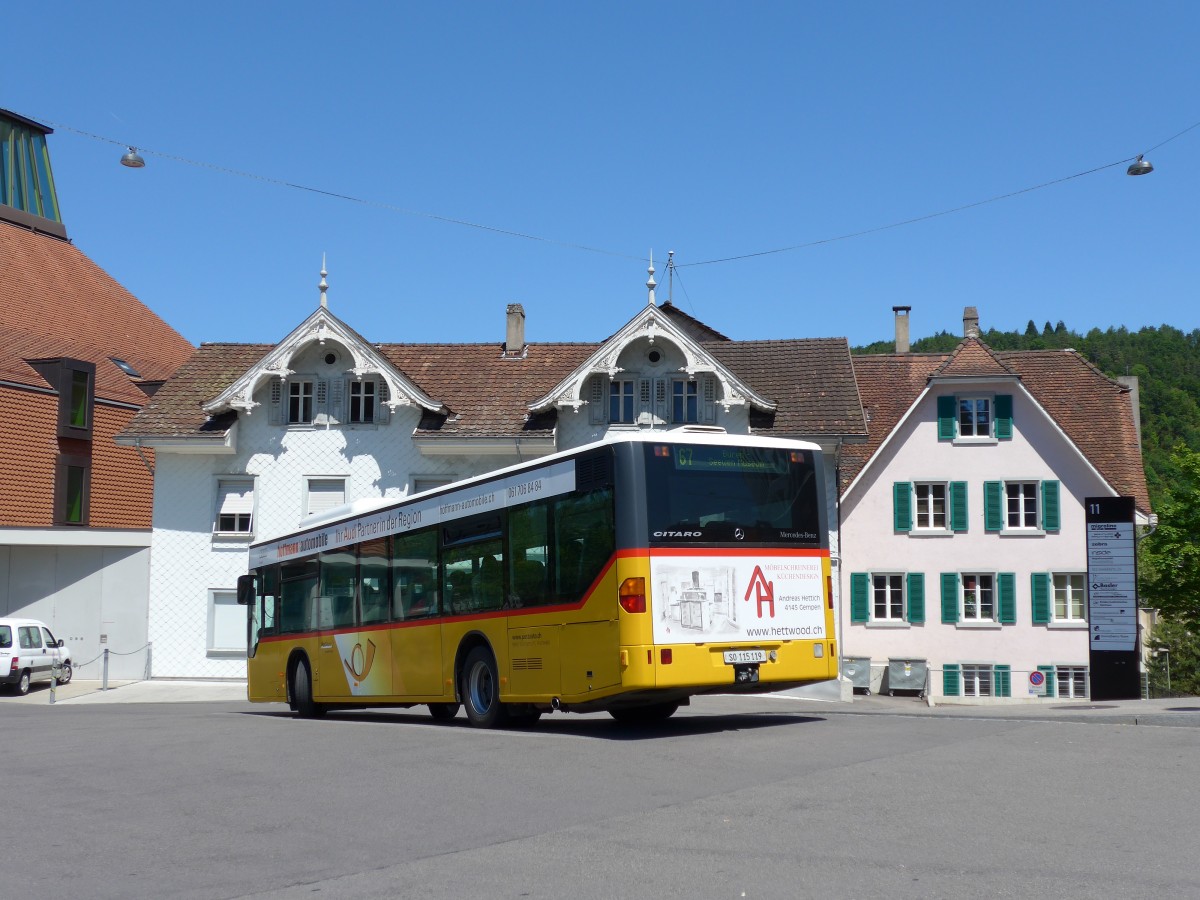 (150'714) - Wohlgemuth, Hochwald - SO 115'119 - Mercedes am 18. Mai 2014 beim Bahnhof Liestal