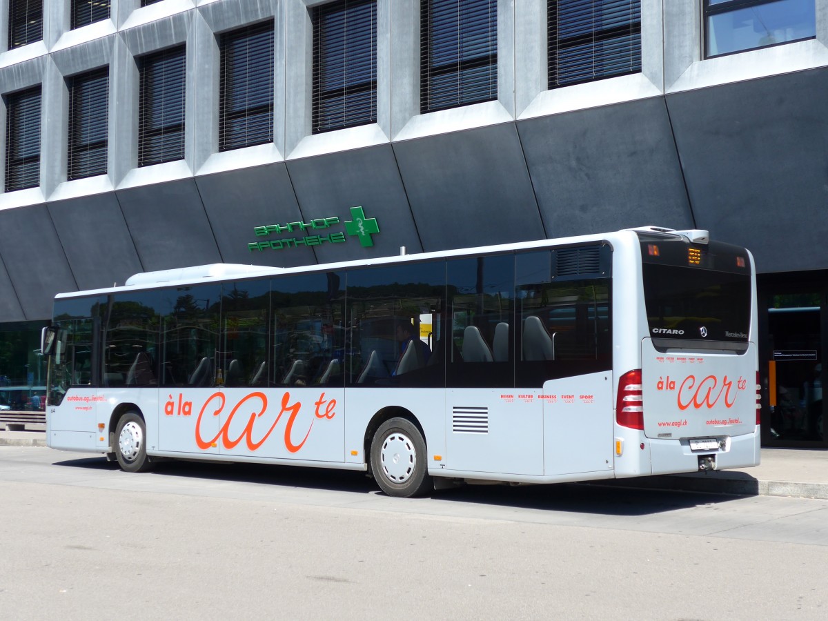 (150'718) - AAGL Liestal - Nr. 64/BL 7233 - Mercedes am 18. Mai 2014 beim Bahnhof Liestal