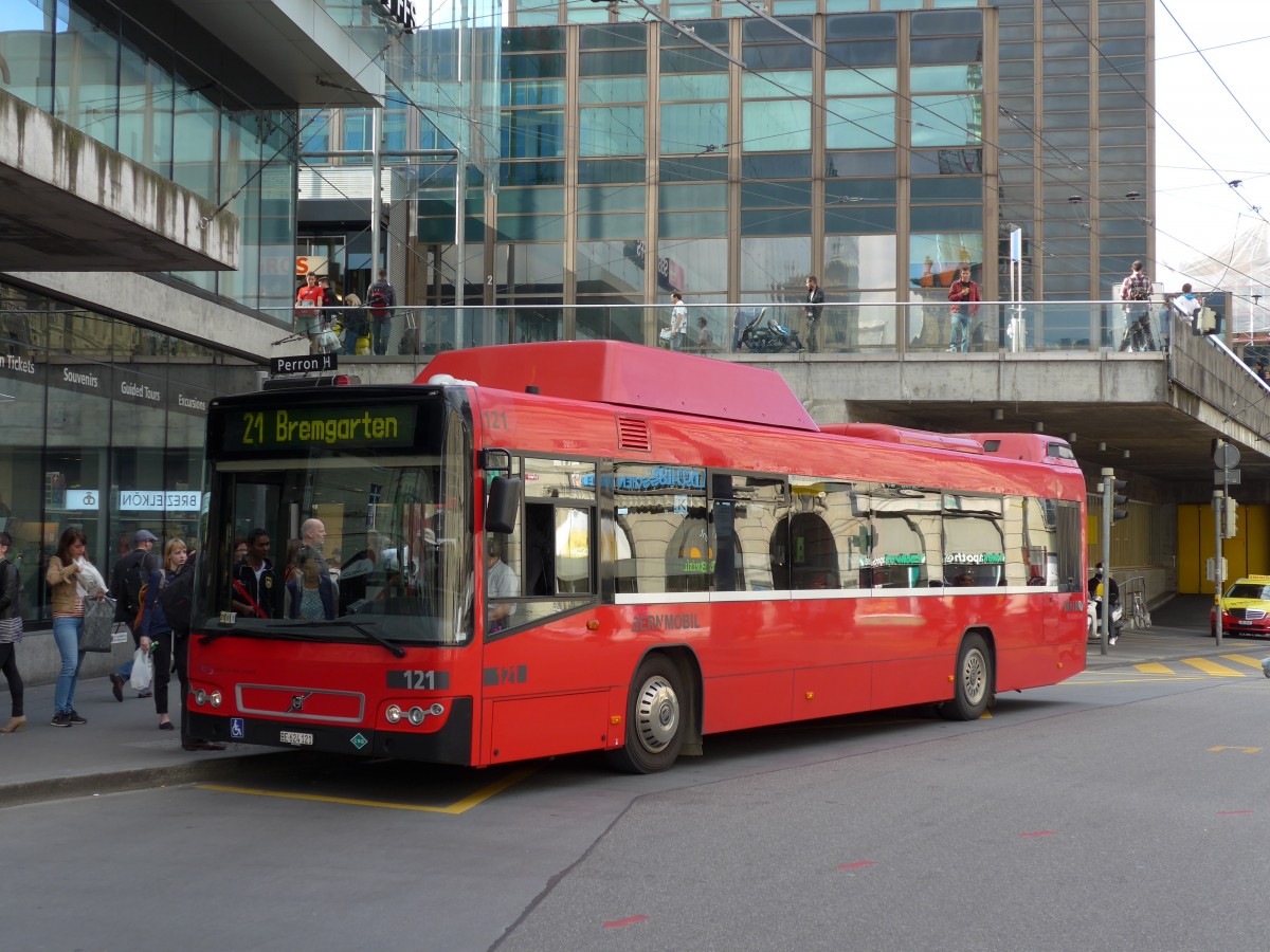 (150'997) - Bernmobil, Bern - Nr. 121/BE 624'121 - Volvo am 28. Mai 2014 beim Bahnhof Bern