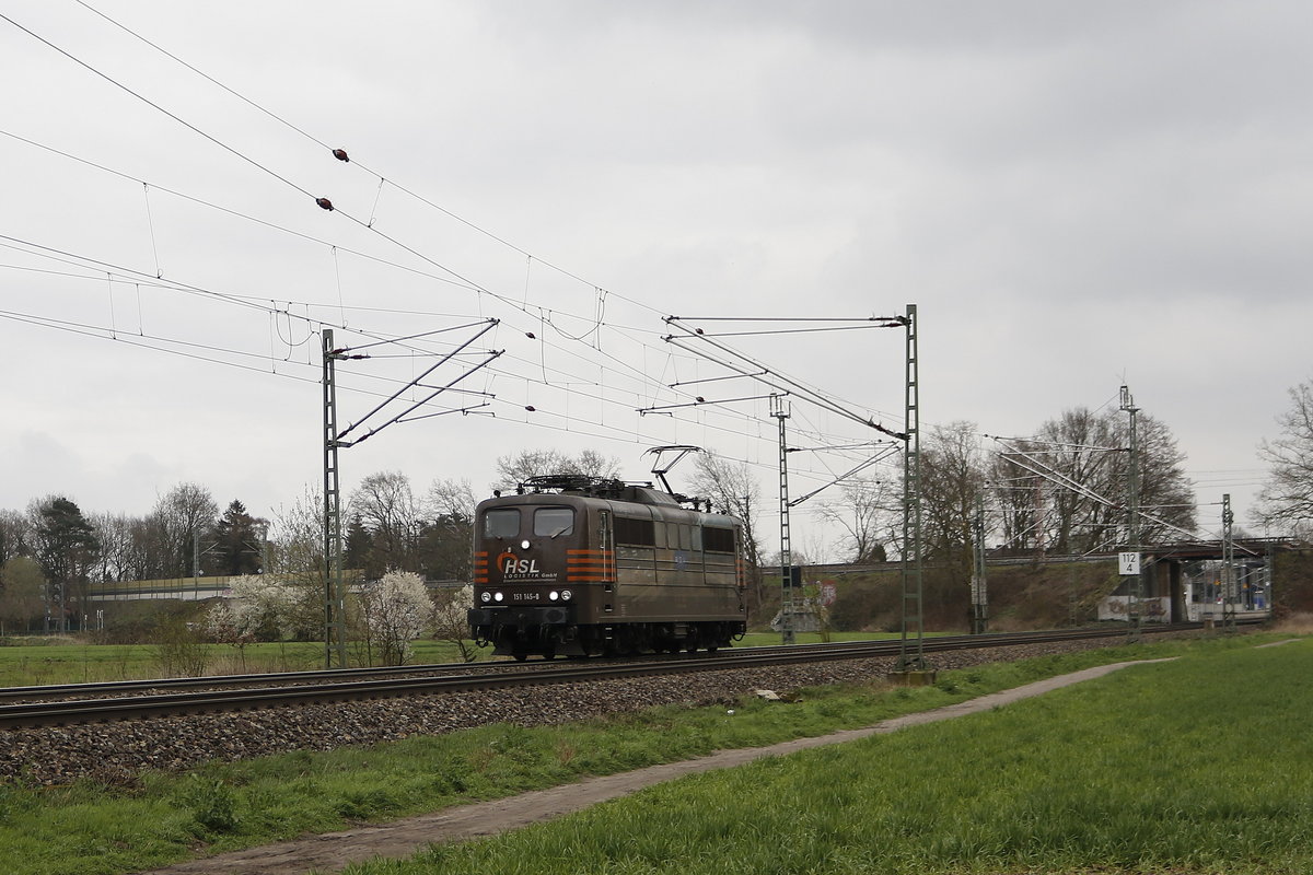 151 145 von  HSL  fuhr am 28. Mrz 2019 bei Bremen-Mahndorf in richtung Bremen.