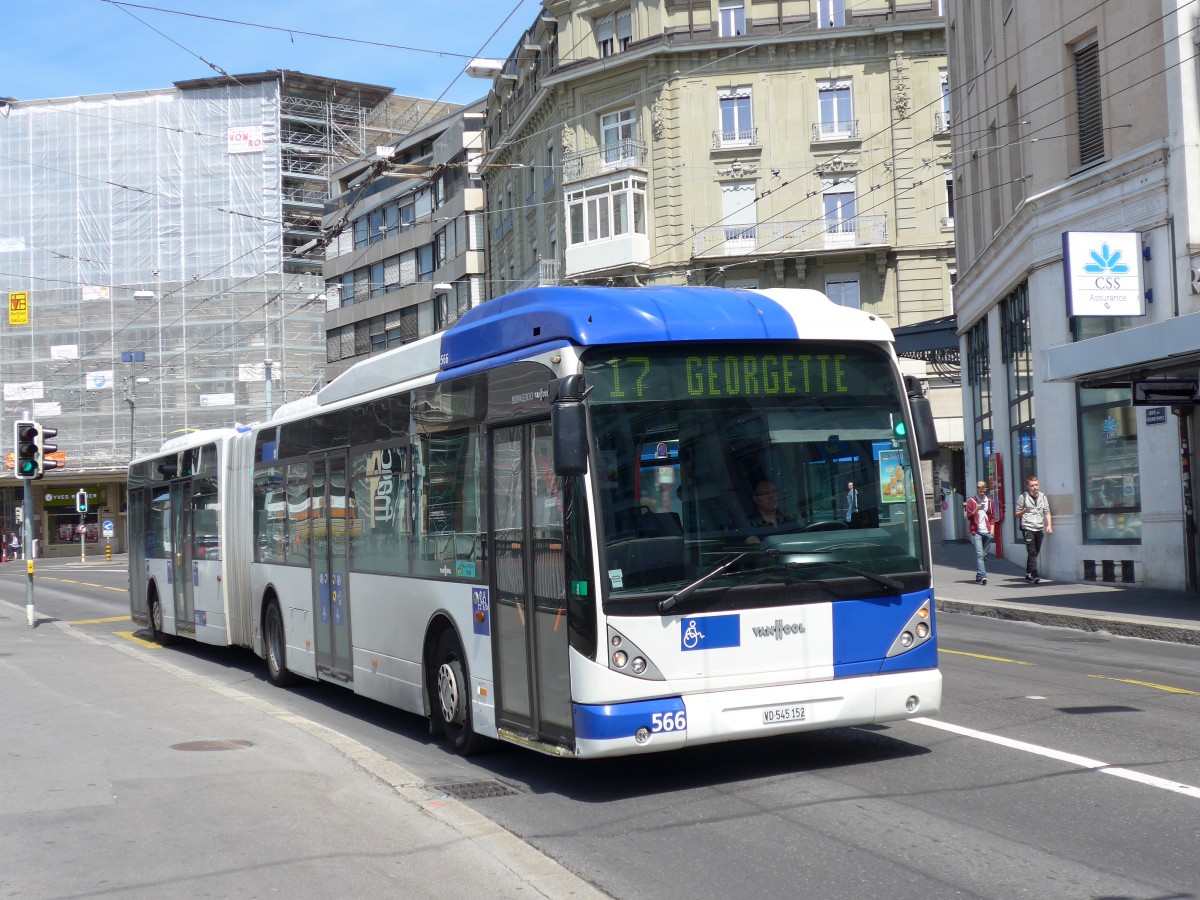 (151'178) - TL Lausanne - Nr. 566/VD 545'152 - Van Hool am 1. Juni 2014 in Lausanne, Bel-Air