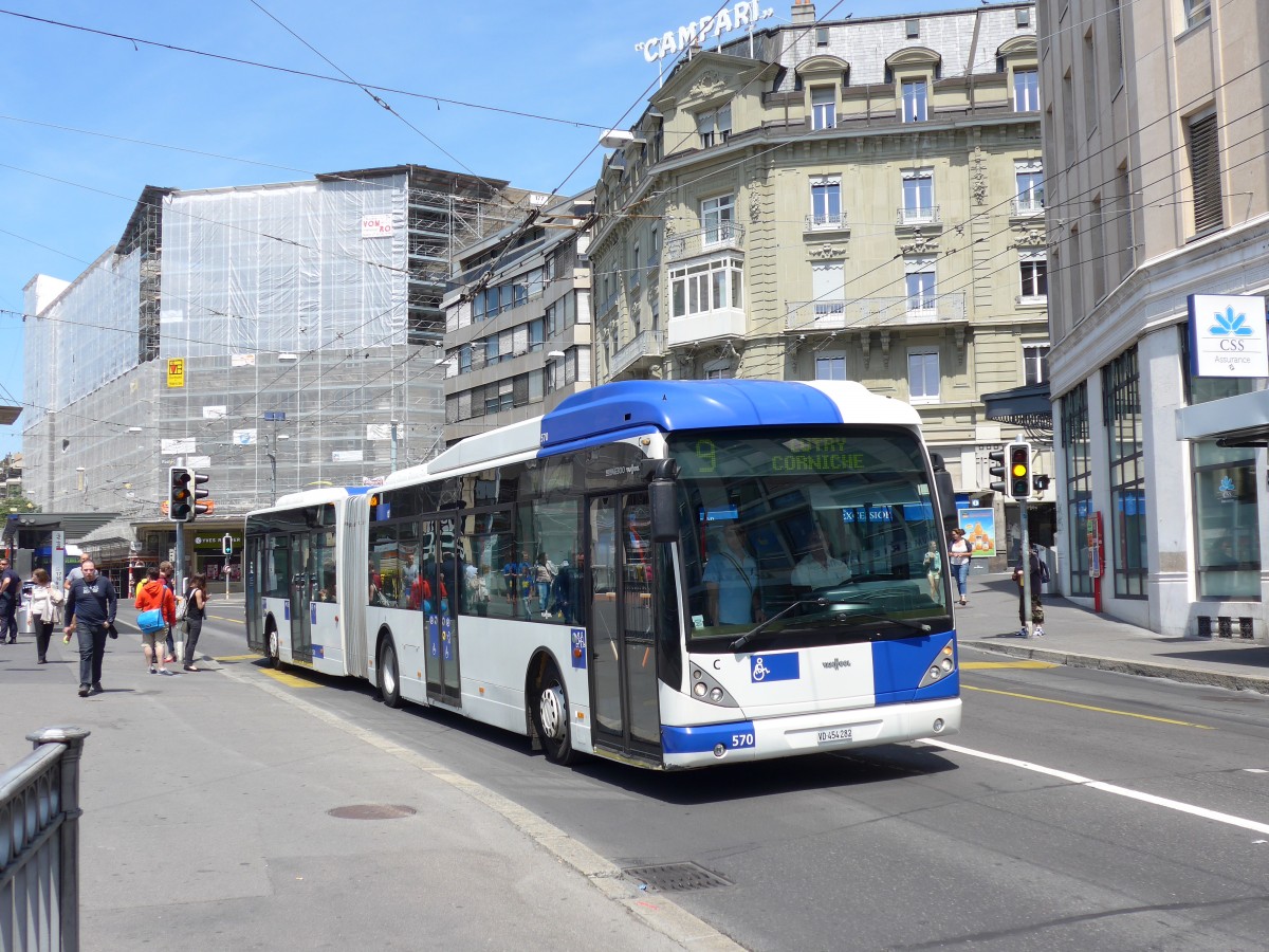 (151'194) - TL Lausanne - Nr. 570/VD 454'282 - Van Hool am 1. Juni 2014 in Lausanne, Bel-Air