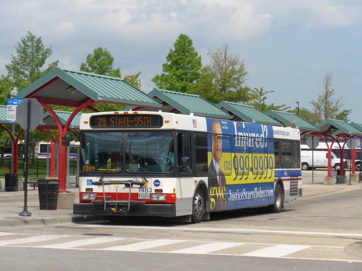 (153'111) - CTA Chicago - Nr. 1483/M 164'813 - New Flyer am 18. Juli 2014 in Chicago, Navy Pier