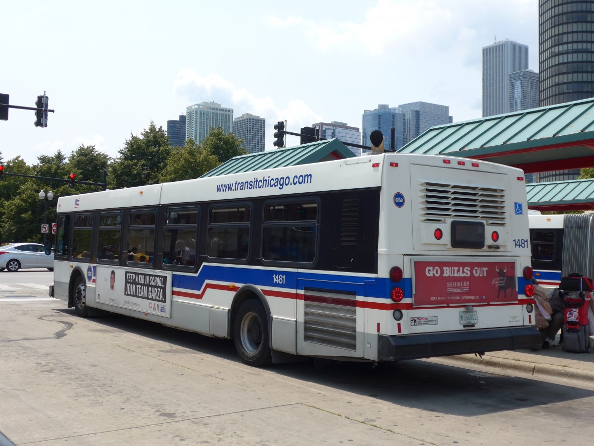 (153'169) - CTA Chicago - Nr. 1481/M 164'811 - New Flyer am 18. Juli 2014 in Chicago, Navy Pier