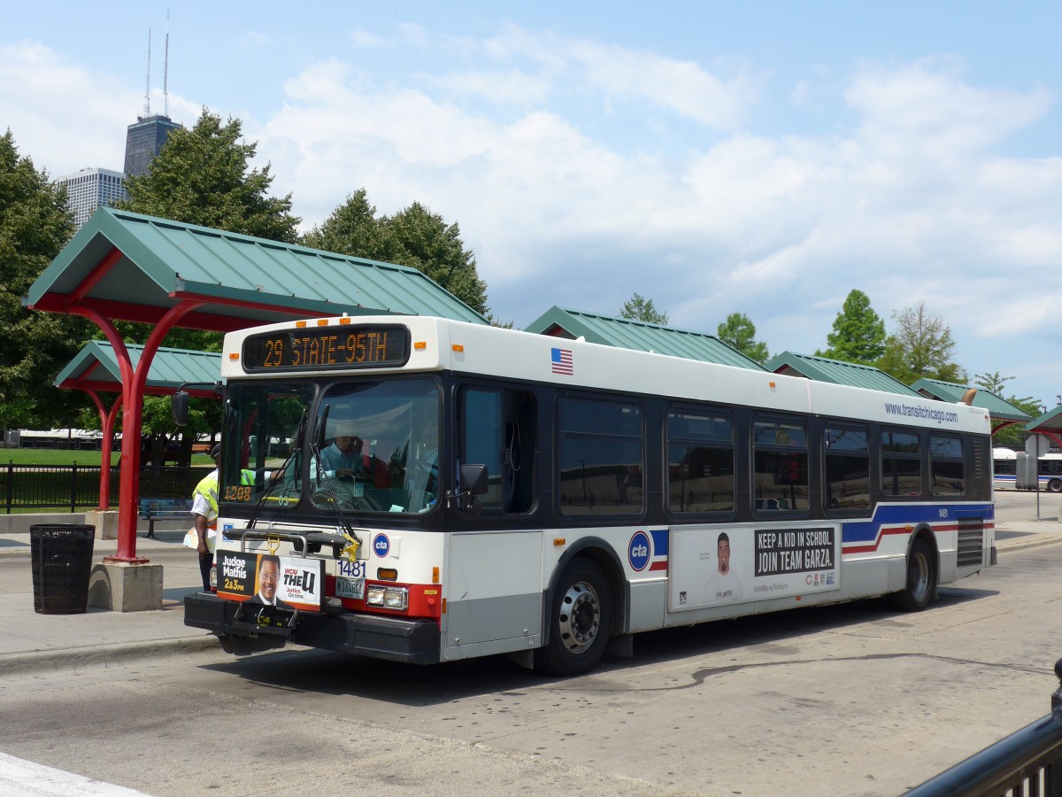 (153'170) - CTA Chicago - Nr. 1481/M 164'811 - New Flyer am 18. Juli 2014 in Chicago, Navy Pier