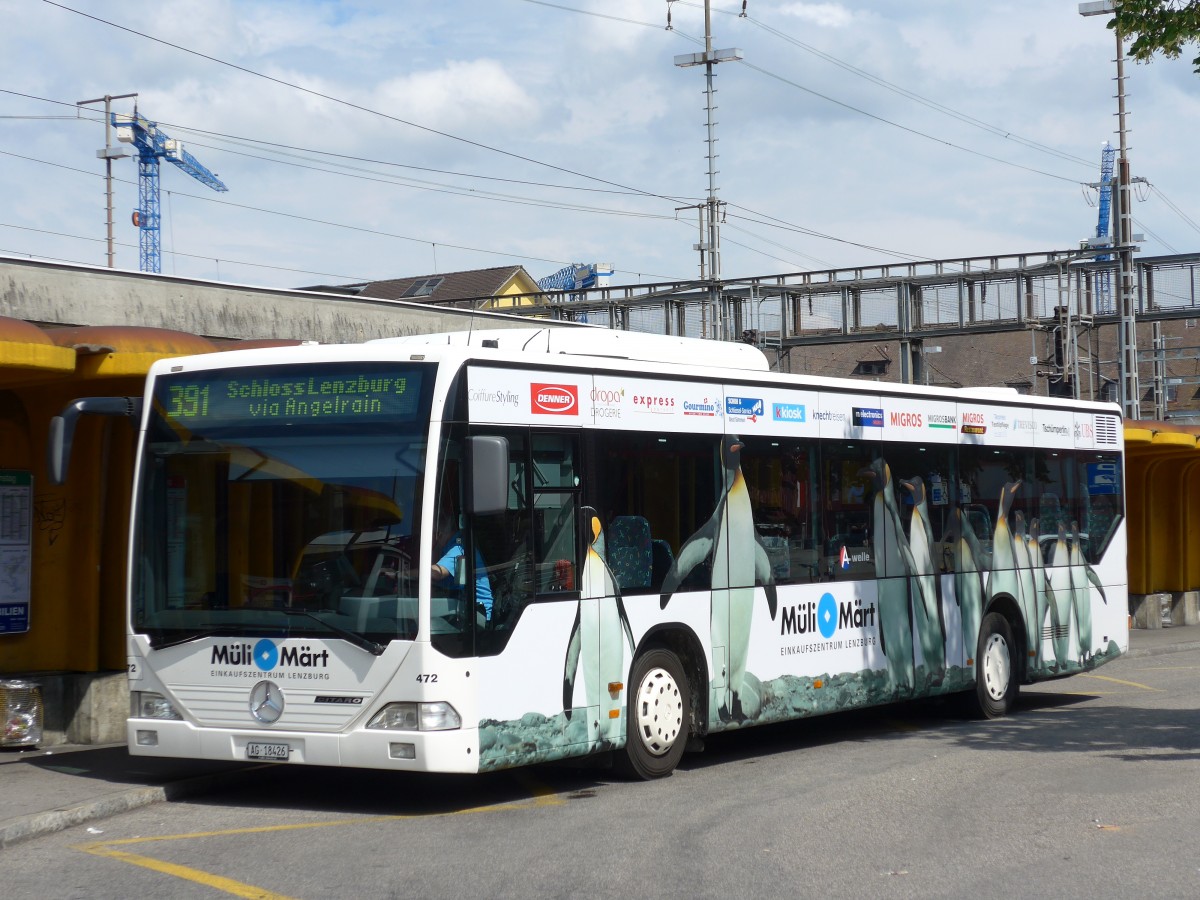 (153'539) - Knecht, Windisch - Nr. 472/AG 18'426 - Mercedes (ex Nr. 72) am 2. August 2014 beim Bahnhof Lenzburg