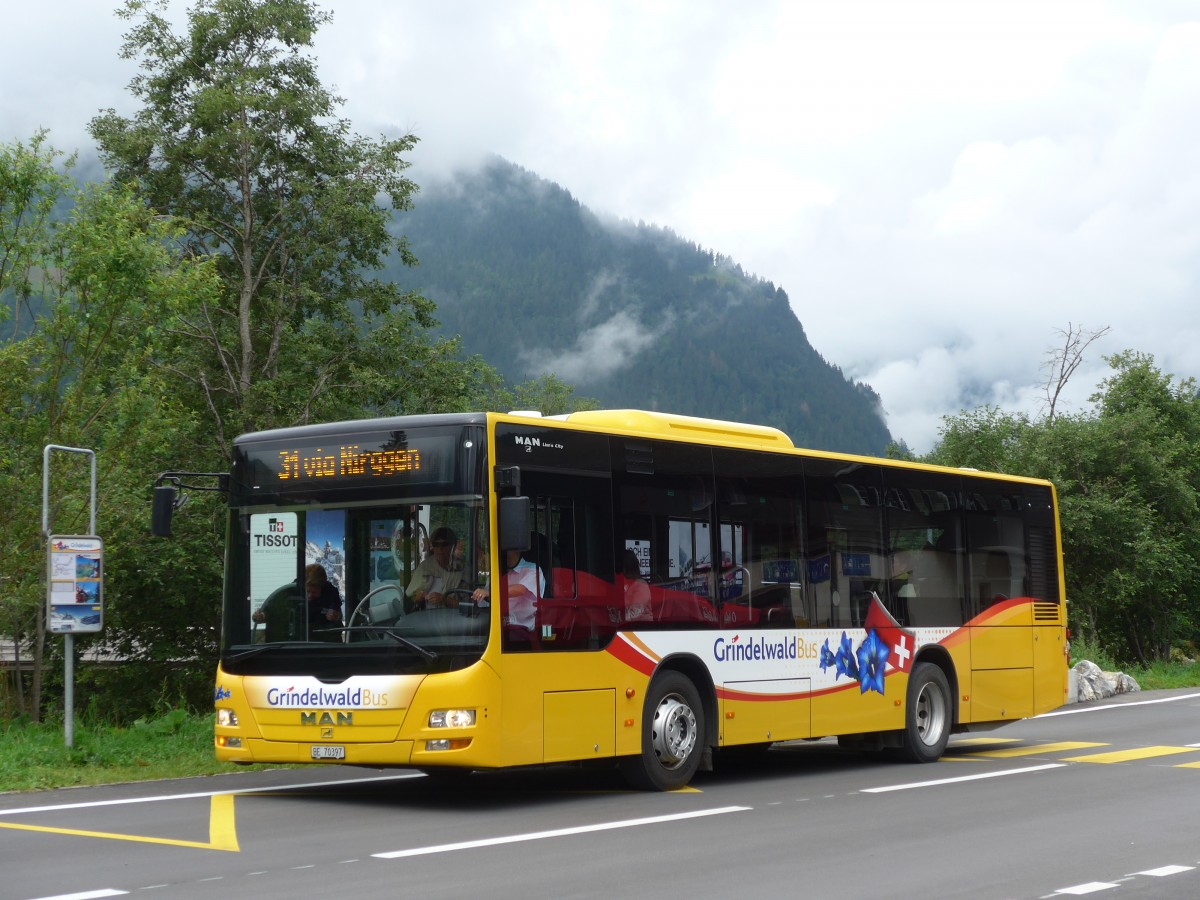 (153'570) - AVG Grindelwald - Nr. 23/BE 70'397 - MAN am 3. August 2014 beim Bahnhof Grindelwald Grund