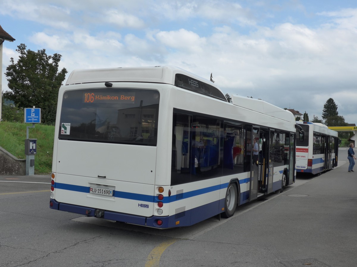 (154'145) - BSF Hochdorf - Nr. 301/LU 151'690 - Hess am 19. August 2014 beim Bahnhof Hitzkirch