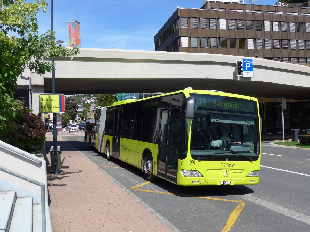 (154'320) - LBA Vaduz - Nr. 55/FL 39'855 - Mercedes am 21. August 2014 in Vaduz, Post