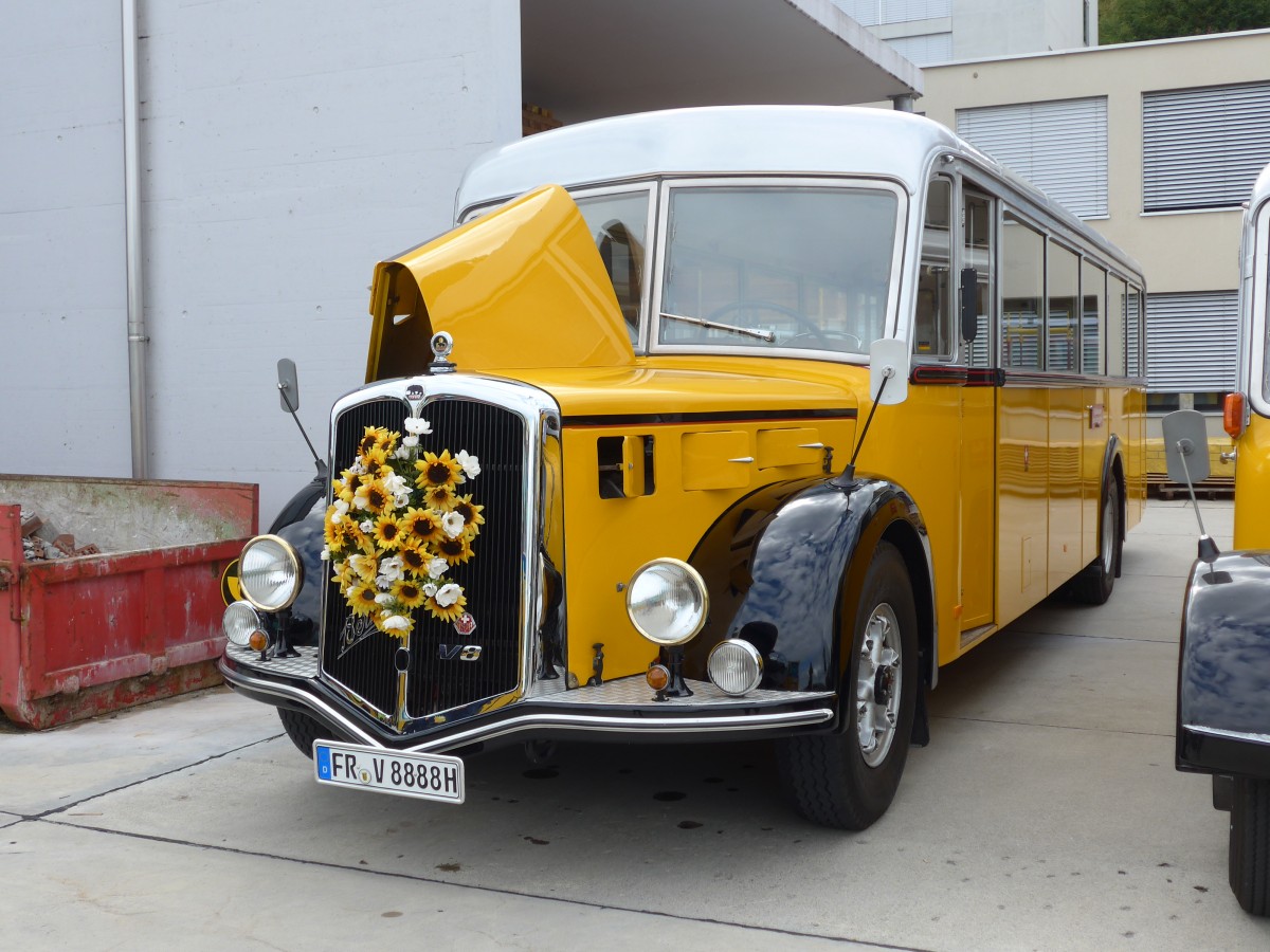 (154'500) - Aus Deutschland: Hummel, Kirchzarten - FR-V 8888H - Berna/Hess (ex Roost, Morschach; ex diverse Besitzer; ex AGO Olten Nr. 5) am 30. August 2014 in Oberkirch, CAMPUS Sursee