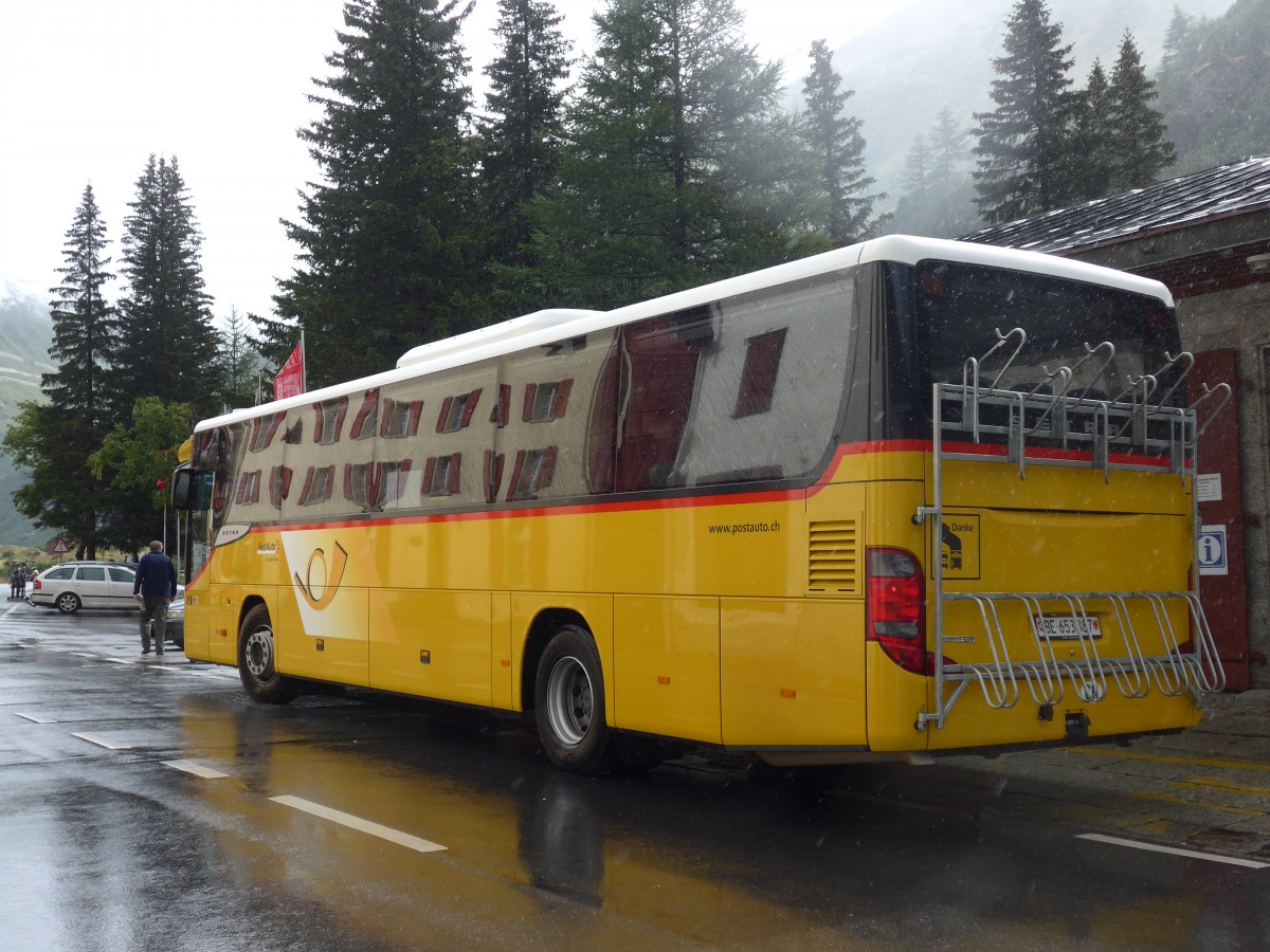 (154'758) - PostAuto Bern - BE 653'387 - Setra am 1. September 2014 in Gletsch, Post