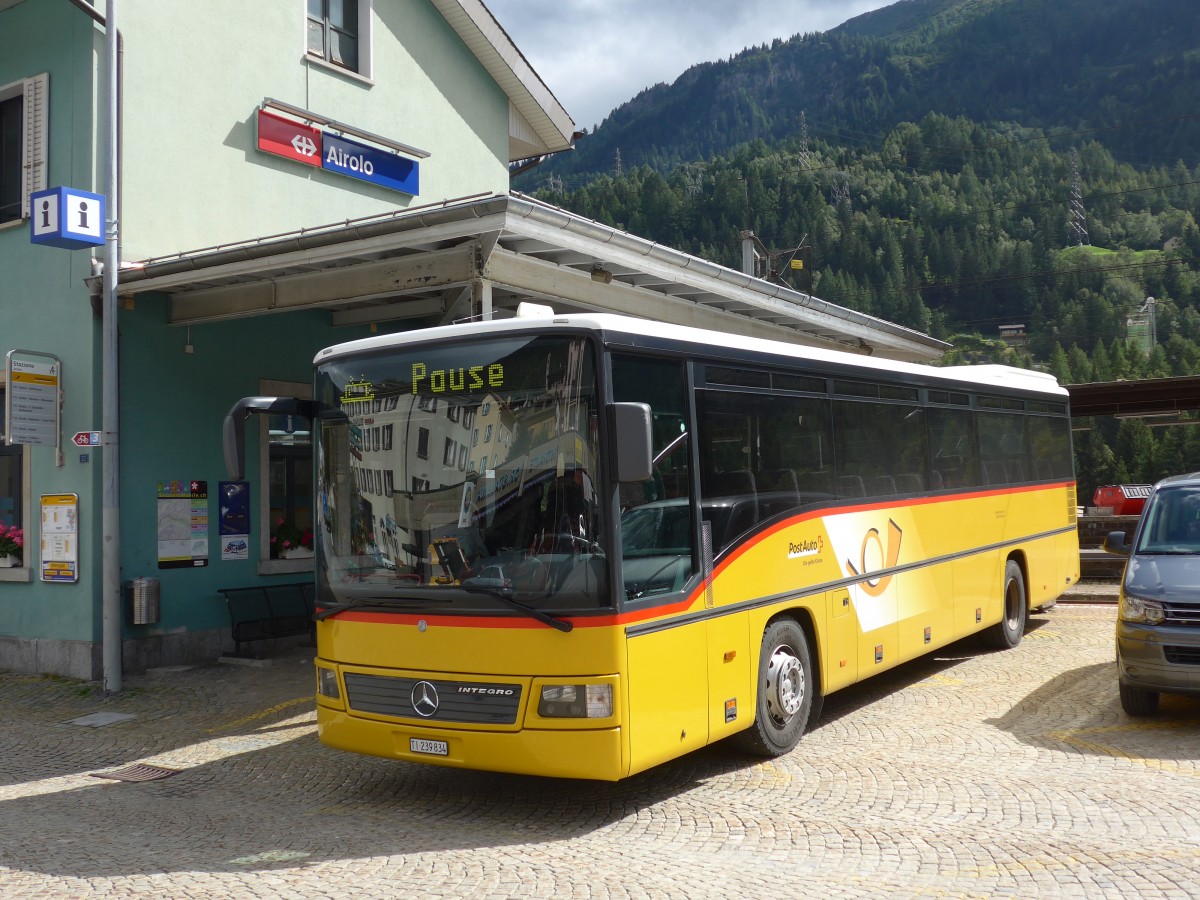 (154'840) - Marchetti, Airolo - TI 239'834 - Mercedes (ex AVG Meiringen Nr. 70) am 1. September 2014 beim Bahnhof Airolo