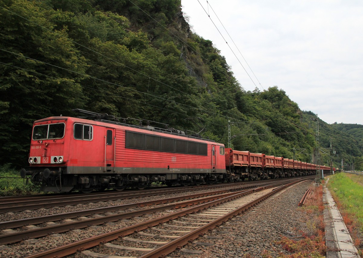 155 016-9 am 22. August 2014 in der Nhe von St. Goar im Rheintal