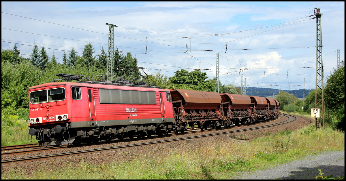 155 081 mit Güterzug am 14.08.14 in Götzenhof