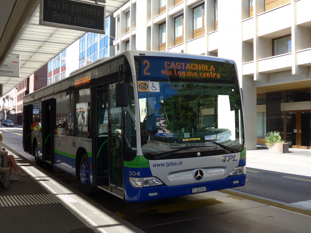 (155'165) - TPL Lugano - Nr. 304/TI 223'917 - Mercedes am 13. September 2014 in Lugano, Centro