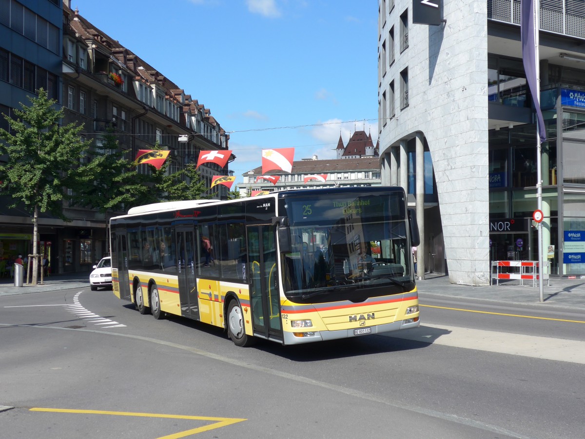 (155'257) - STI Thun - Nr. 132/BE 801'132 - MAN am 14. September 2014 beim Bahnhof Thun
