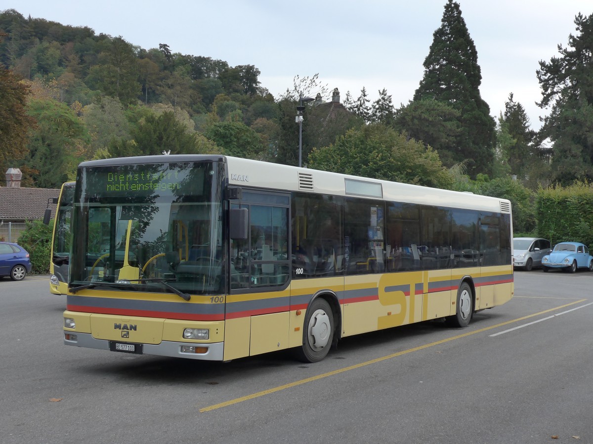 (155'781) - STI Thun - Nr. 100/BE 577'100 - MAN am 15. Oktober 2014 bei der Schifflndte Thun