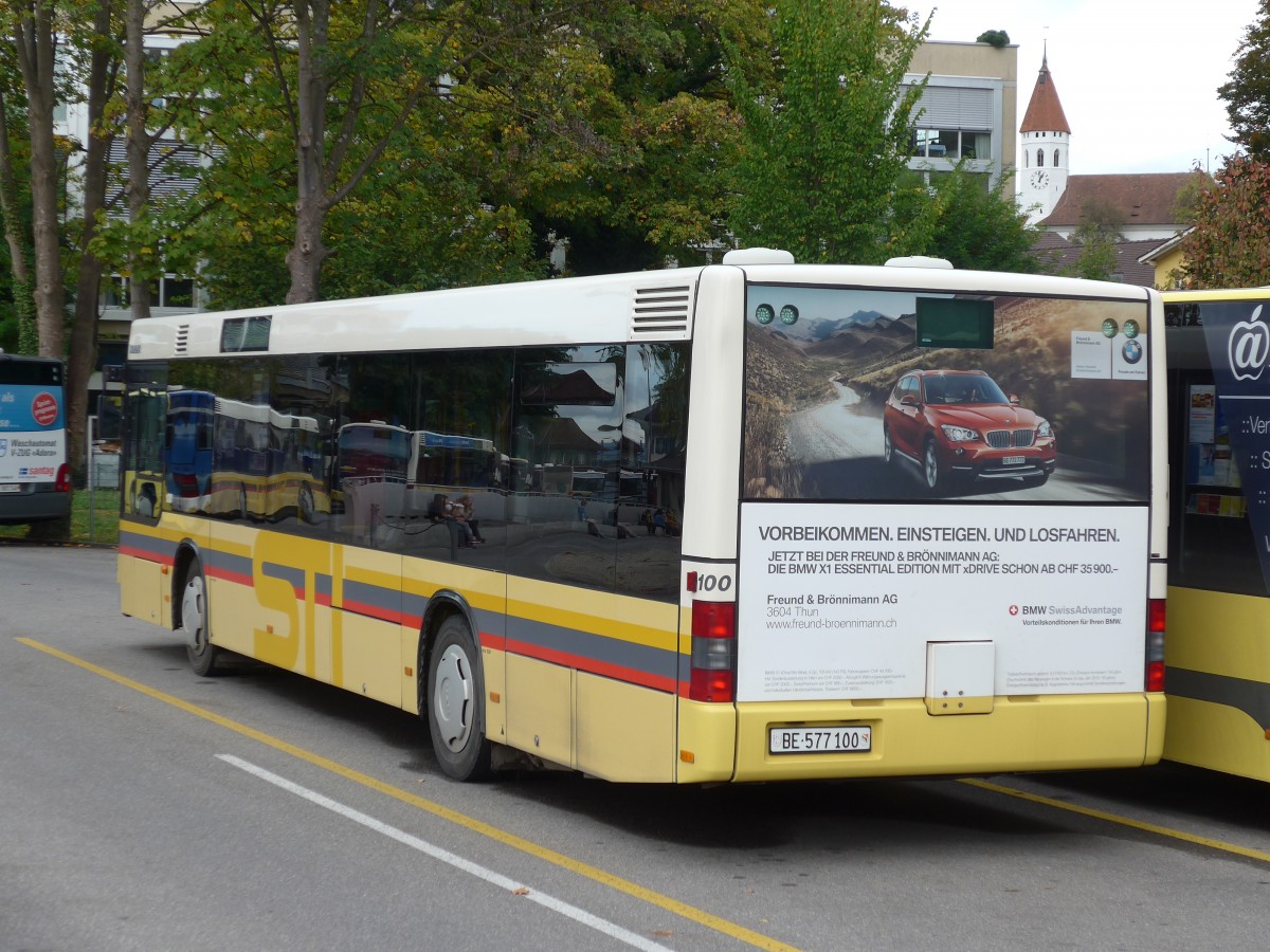 (155'783) - STI Thun - Nr. 100/BE 577'100 - MAN am 15. Oktober 2014 bei der Schifflndte Thun