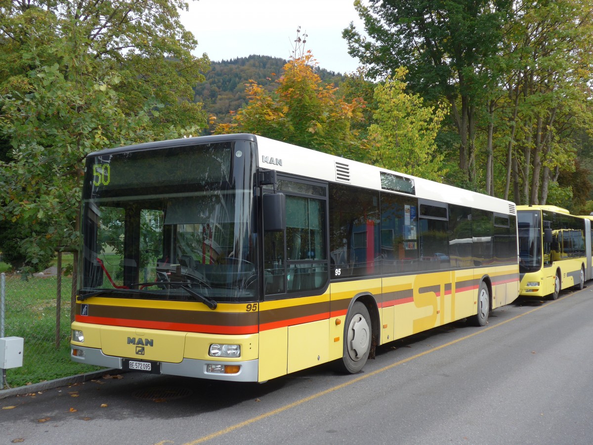 (155'784) - STI Thun - Nr. 95/BE 572'095 - MAN am 15. Oktober 2014 bei der Schifflndte Thun