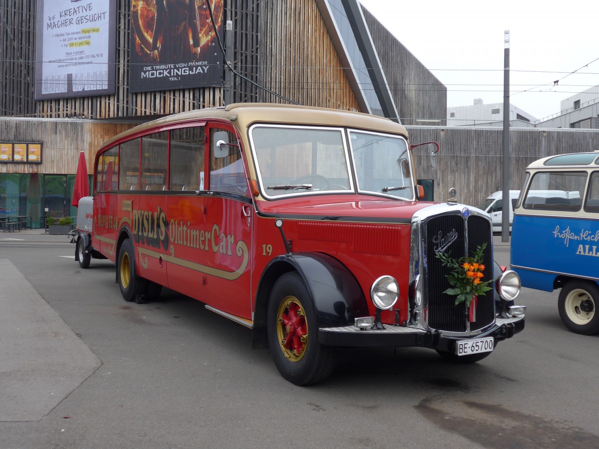 (156'095) - Dysli, Bern - Nr. 19/BE 65'700 - Saurer/Saurer (ex P 23'085; ex P 2137) am 26. Oktober 2014 in Bern, Gilberte-de-Courgenay-Platz