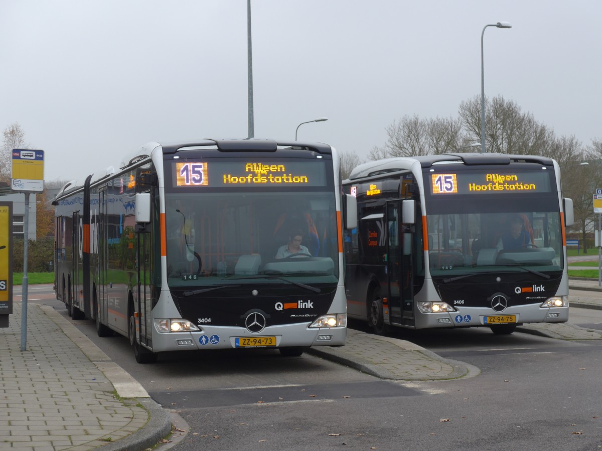 (156'607) - Qbuzz, Groningen - Nr. 3404/ZZ-94-73 - Mercedes am 18. November 2014 in Groningen, P&R Zernike