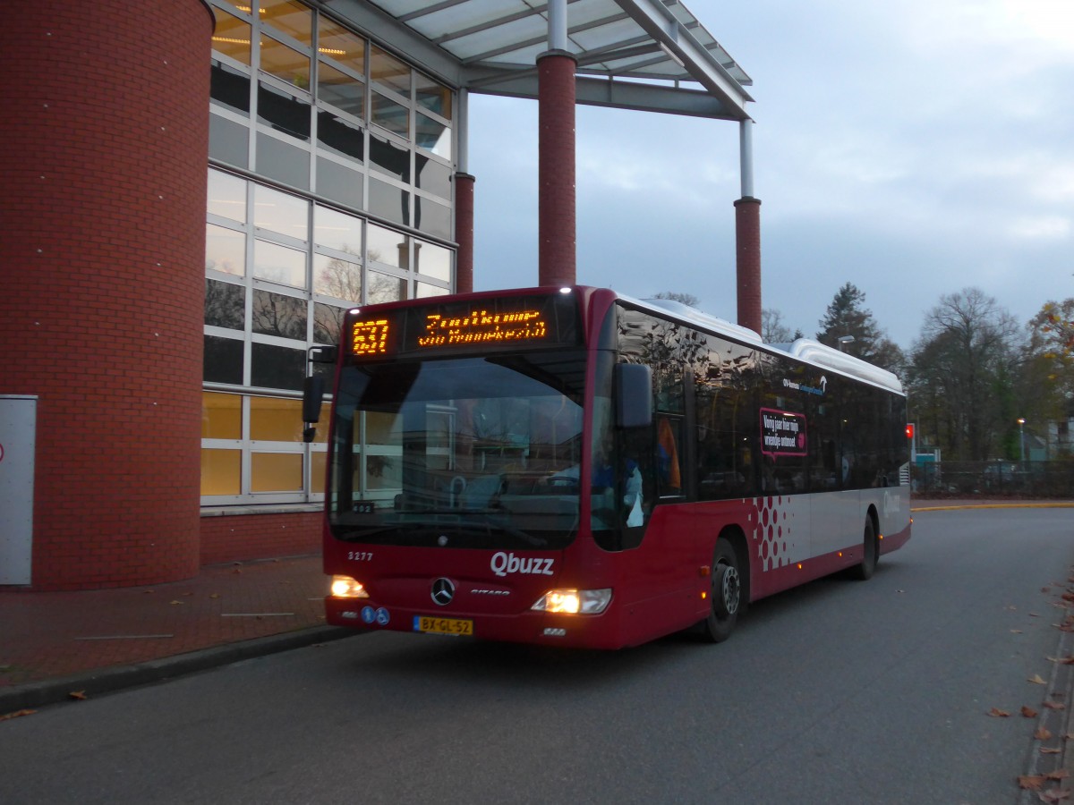 (156'750) - Qbuzz, Groningen - Nr. 3277/BX-GL-52 - Mercedes am 18. November 2014 beim Bahnhof Zuidhorn