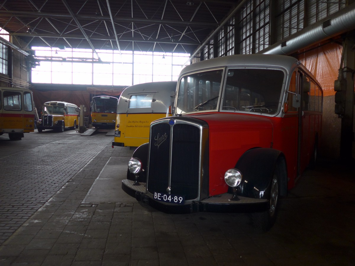 (156'911) - FRAM Drachten - Nr. 9/BE-04-89 - Saurer/R&J (ex Billieux, Martigny; ex Hsler, Rickenbach) am 20. November 2014 in Drachten, Autobusmuseum