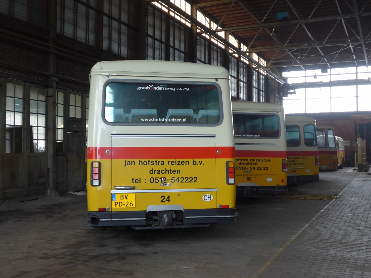 (156'922) - FRAM Drachten - Nr. 24/BV-PD-26 - Saurer/R&J (ex PostAuto Graubnden; ex P 24'367) am 20. November 2014 in Drachten, Autobusmuseum