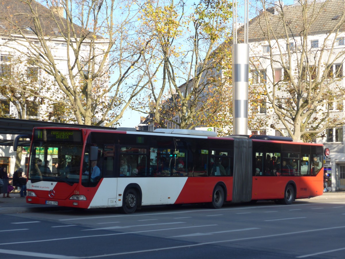 (157'189) - ASEAG Aachen - Nr. 136/AC-L 179 - Mercedes am 21. November 2014 beim Hauptbahnhof Aachen